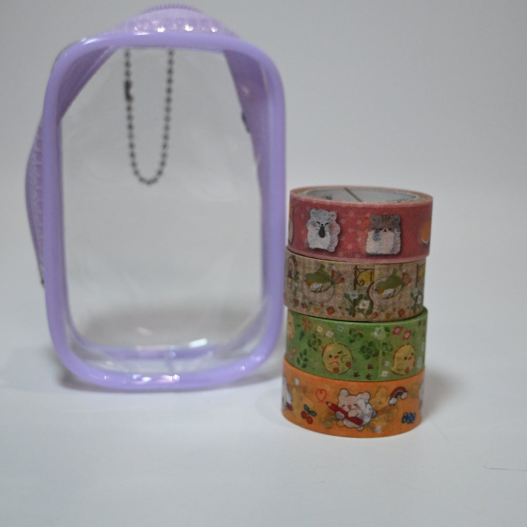 [Pre-loved] Washi Tape Pouch Set (4 pcs)