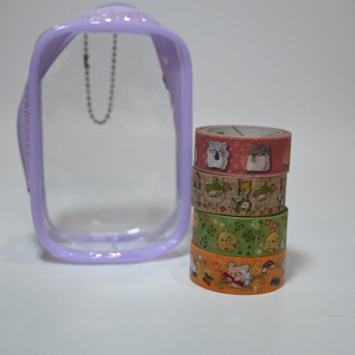 [Pre-loved] Washi Tape Pouch Set (4 pcs)