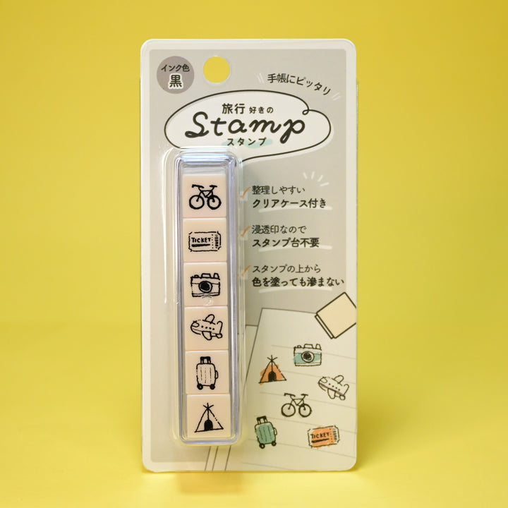 Kamio Japan Travel Self-Inking Mini Stamp Set