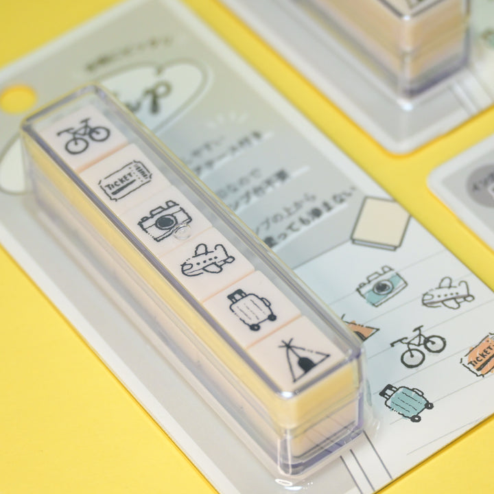 Kamio Japan Travel Self-Inking Mini Stamp Set