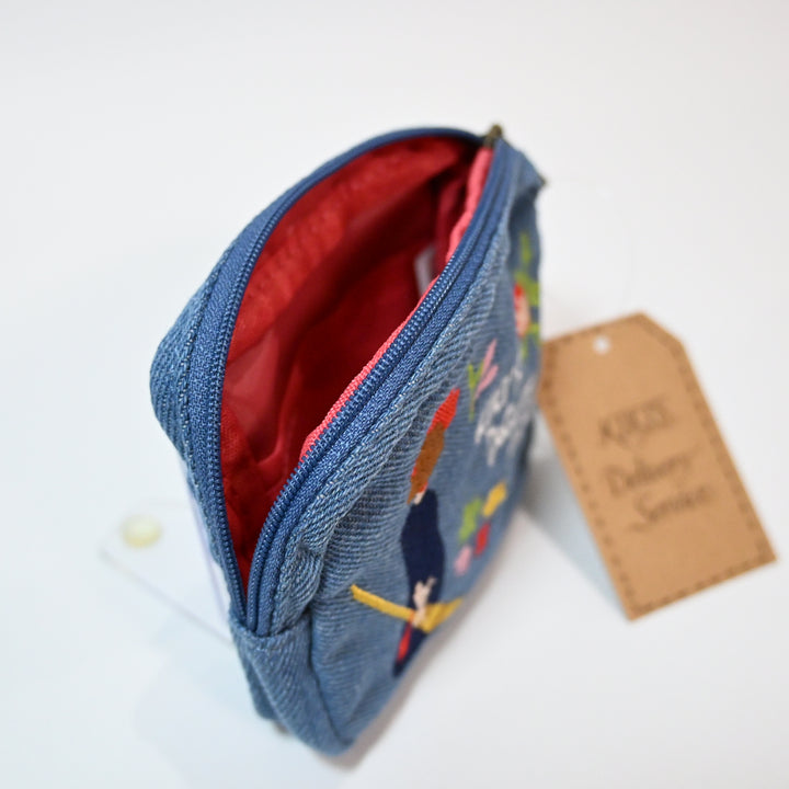 Kiki's Delivery Service embroidered mini denim pouch