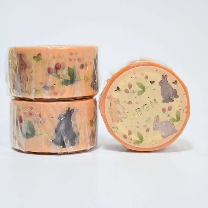 BGM Rabbit Bunny Berries Masking Tape (Orange)