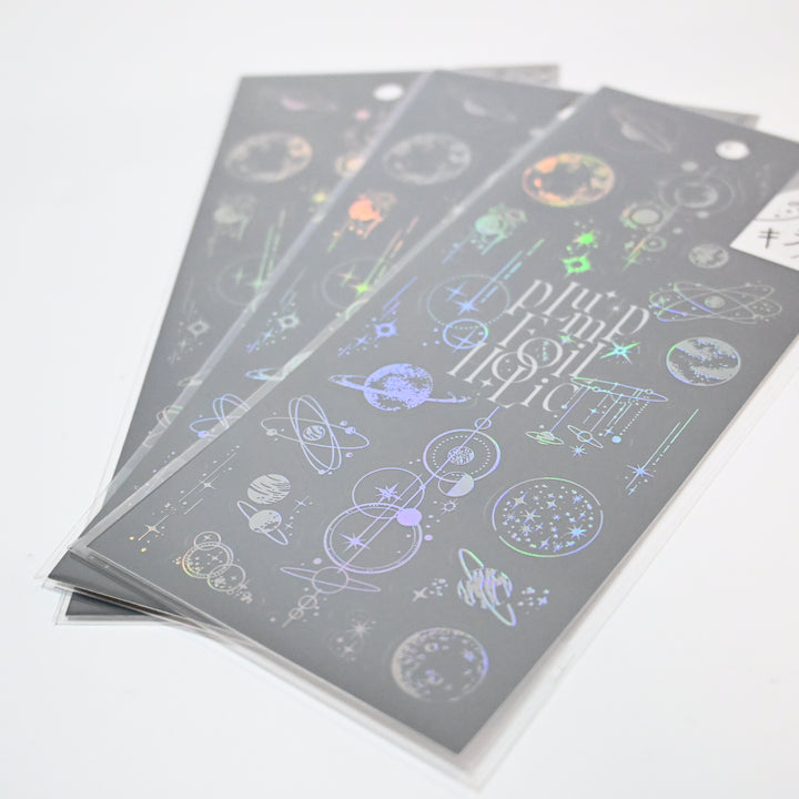 Plump Foil Holic Holographic Planets Sticker Sheet