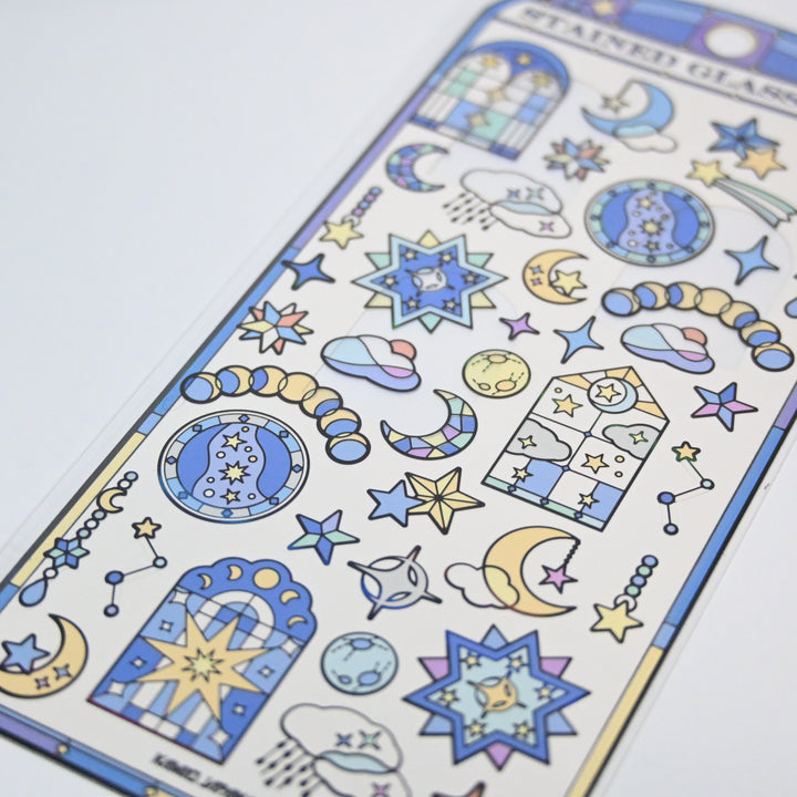 Kamio Japan STAINED GLASS SEAL Starry Sky Sticker Seal