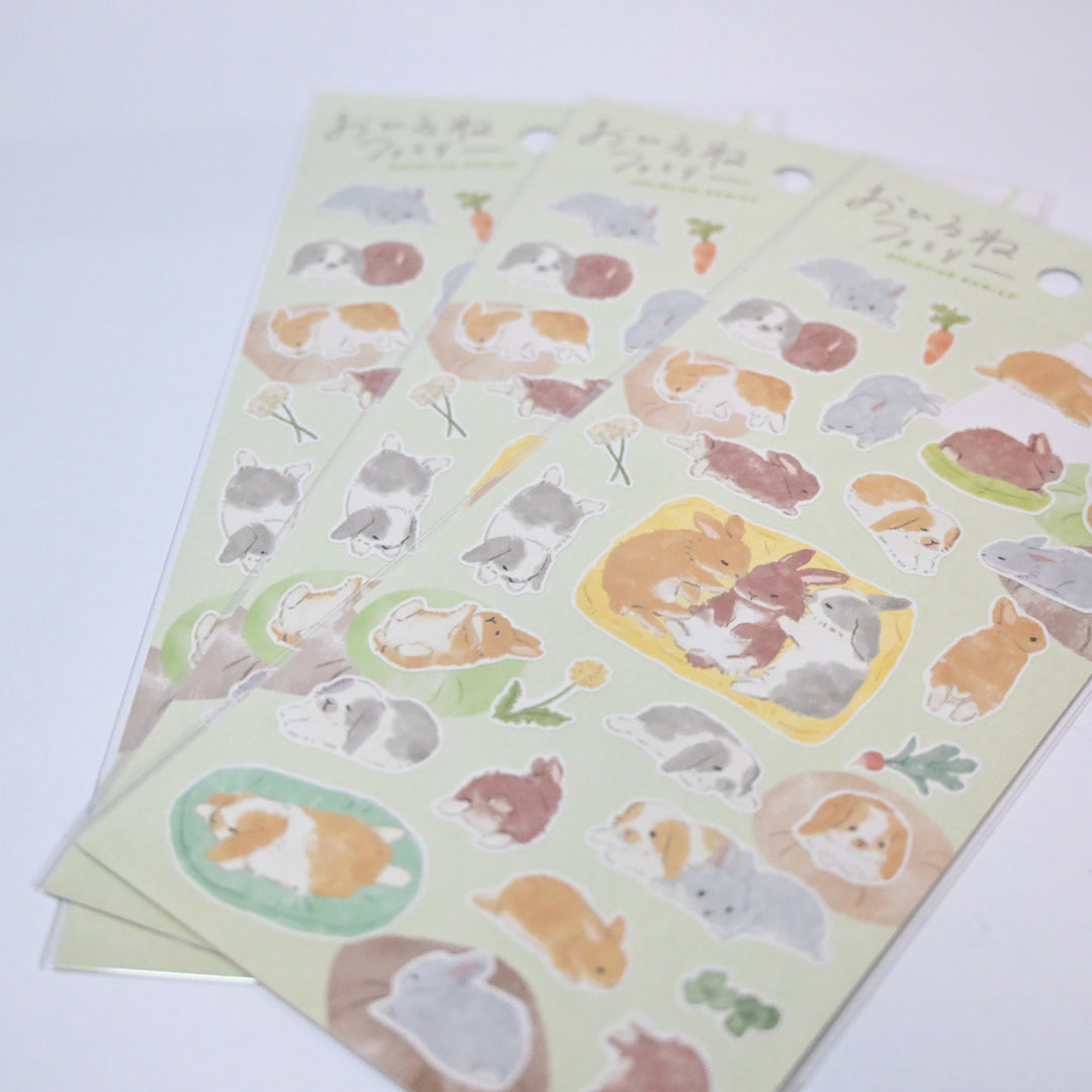 MINDWAVE Ohirune Family Rabbit Bunny Sticker Sheet