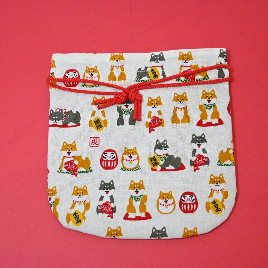 Japan Shiba Inu Mini String Pouch (white)