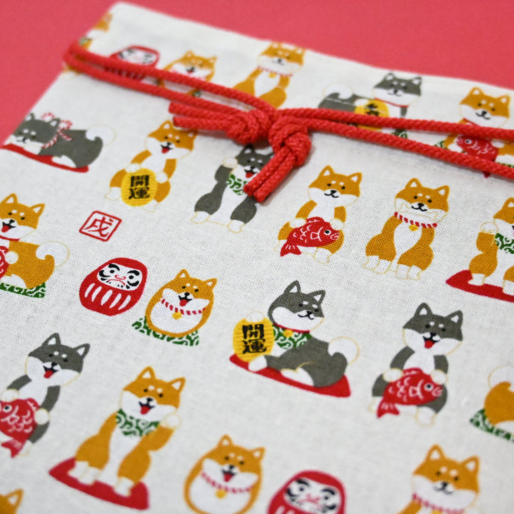 Japan Shiba Inu Mini String Pouch (white)