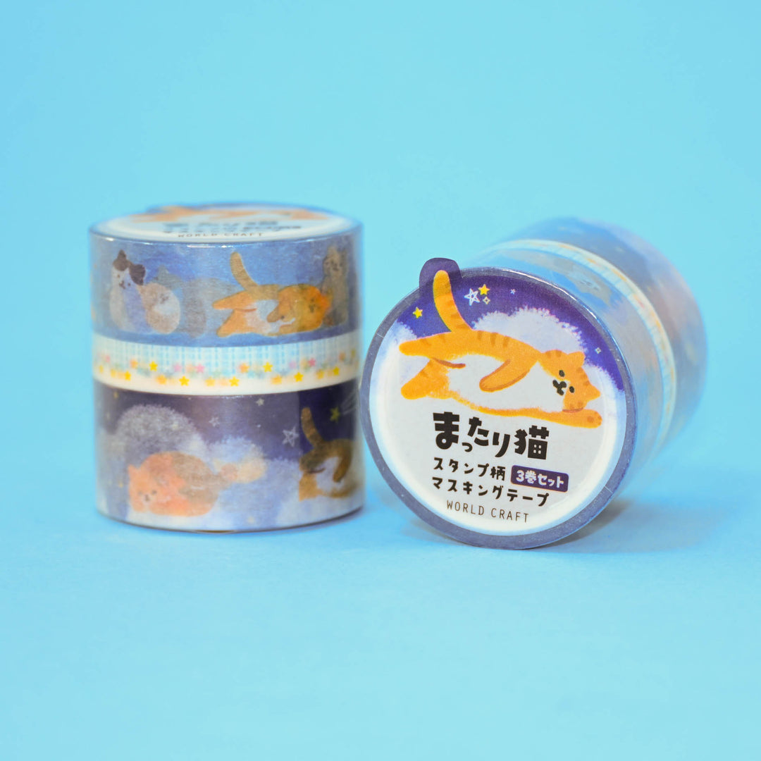 World Craft Relaxing Cats Washi Tape Set (3 pcs.)