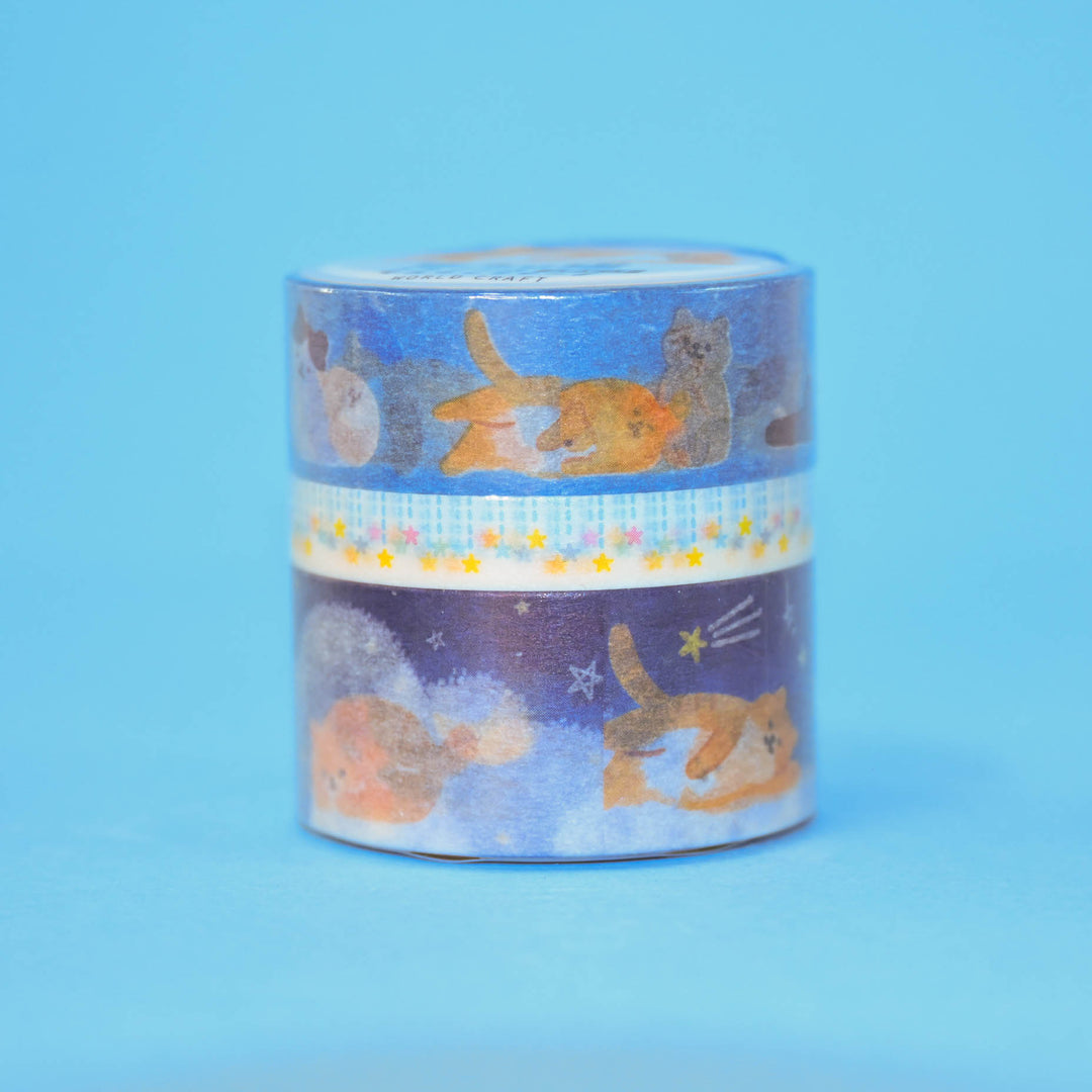 World Craft Relaxing Cats Washi Tape Set (3 pcs.)