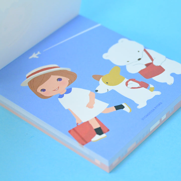 Yomogida Ryoko With Trip Sky Blue Memo Pad