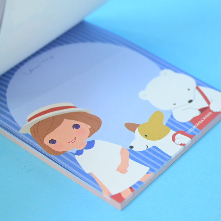 Yomogida Ryoko With Trip Sky Blue Memo Pad