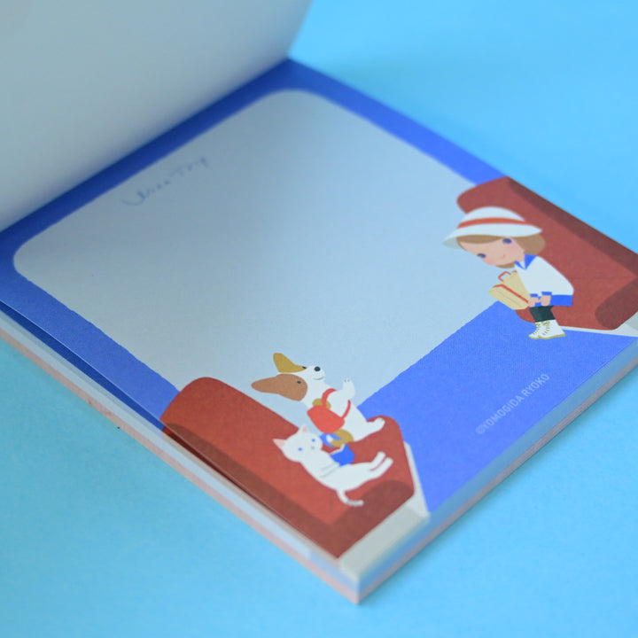 Yomogida Ryoko With Trip Marine Blue Memo Pad