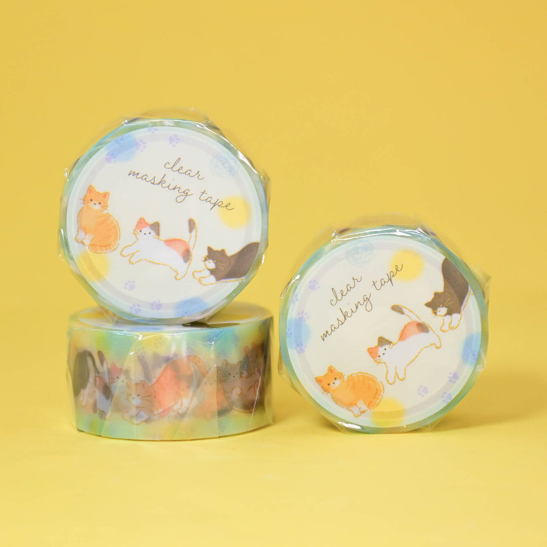Cute Cats Clear Masking Tape 2cm