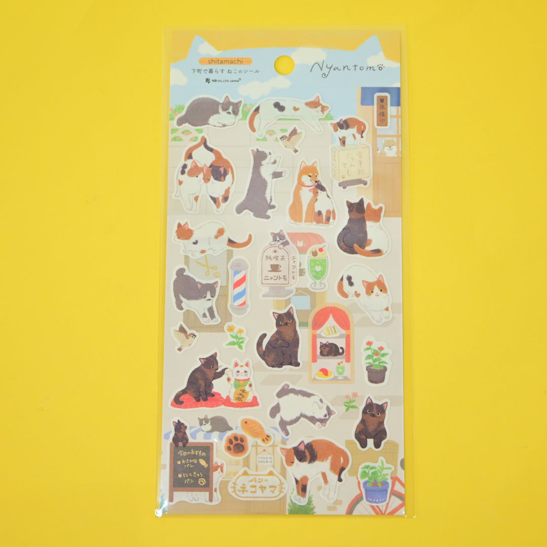NB shitamachi Nyantomo Cats Sticker Sheet