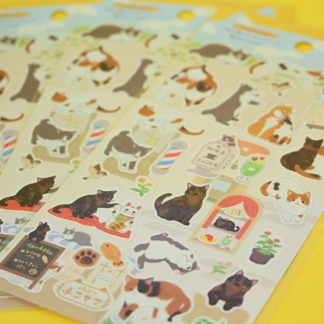 NB shitamachi Nyantomo Cats Sticker Sheet