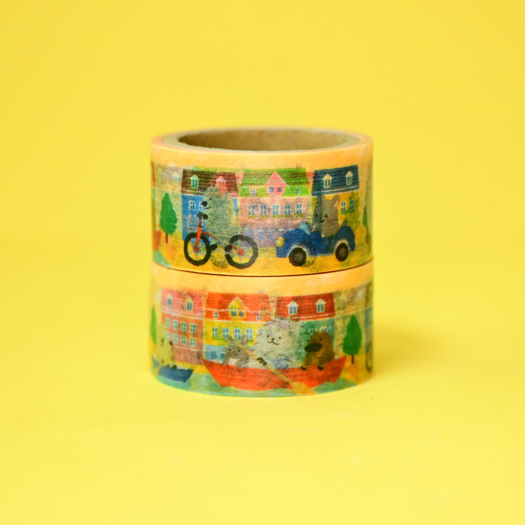 NB Yamanoha Chonaikai Traveling Animals Washi Tape