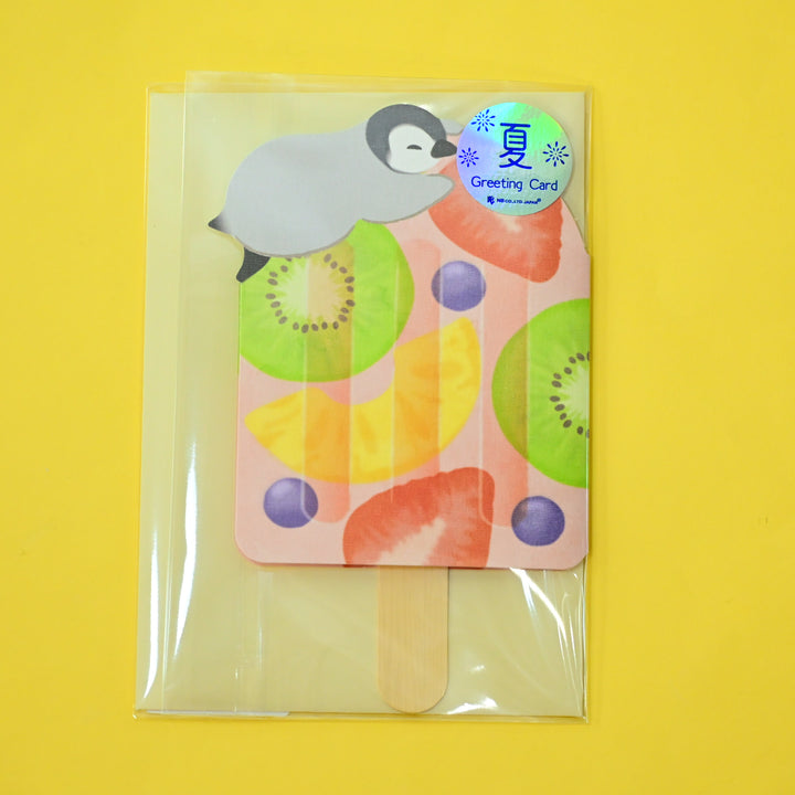 NB Summer Day Penguin Fruit Ice Pop Postcard