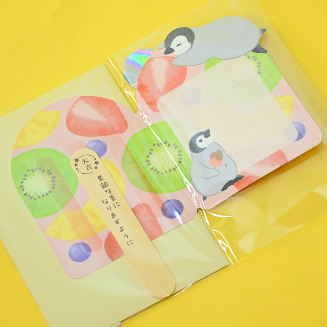 NB Summer Day Penguin Fruit Ice Pop Postcard