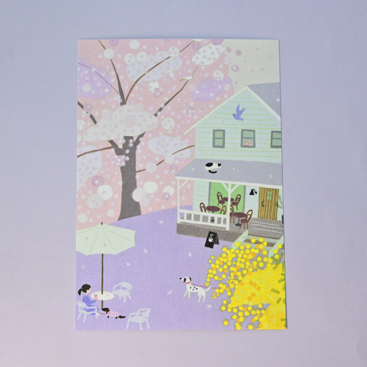 Mimo Hirai Sakura Porch Pastel Post Card