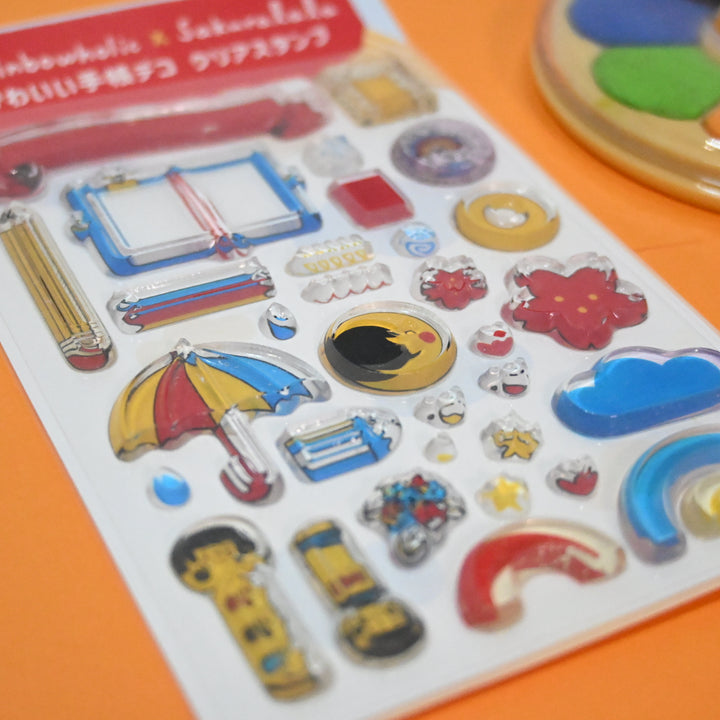 [Pre-loved] Rainbowholic x Sakuralala Cute Clear Stamp + Ink Pad &amp; Acrylic Block