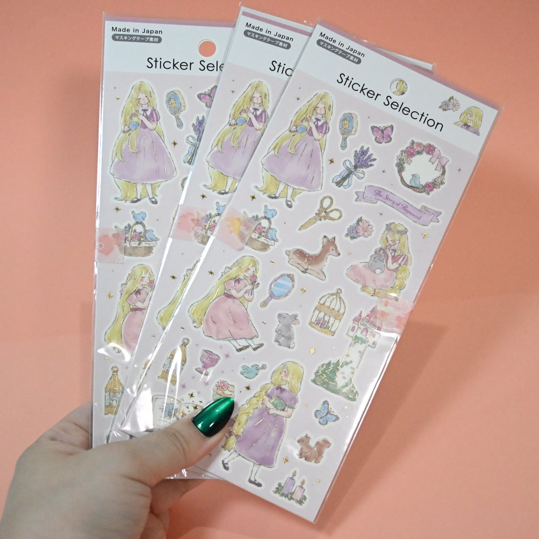 Sticker Selection Little Mermaid and Rapunzel Princess Sticker Sheet Set (2pcs.)