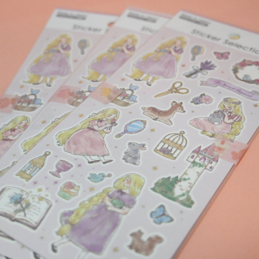 Sticker Selection Little Mermaid and Rapunzel Princess Sticker Sheet Set (2pcs.)