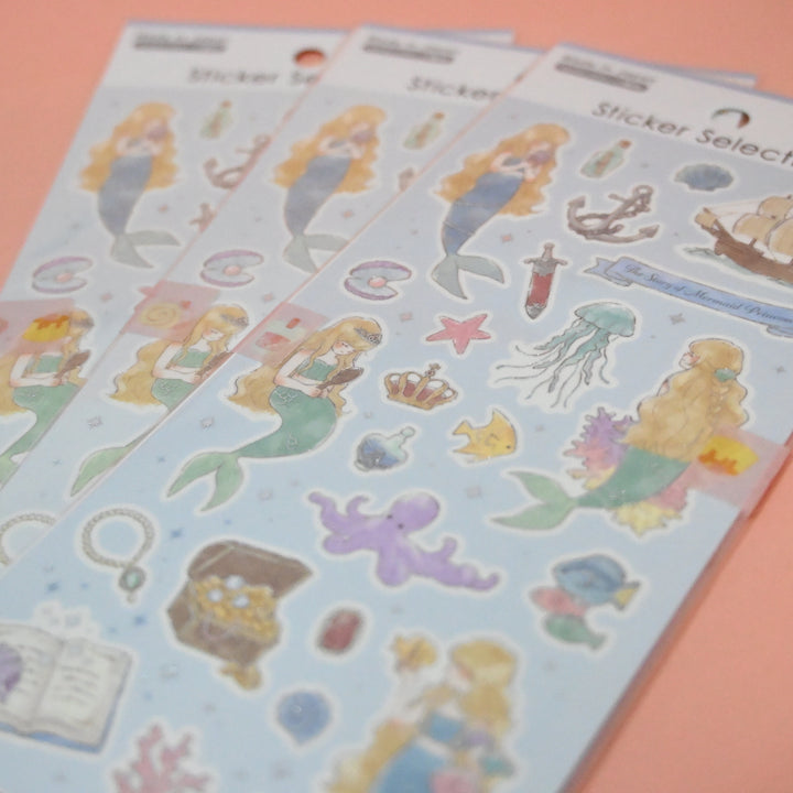Sticker Selection Little Mermaid and Rapunzel Princess Sticker Sheet Set (2pcs.)