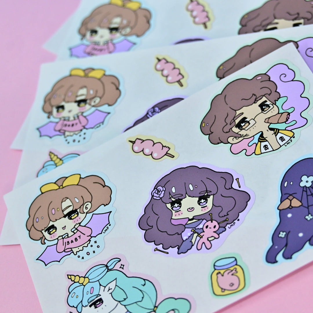 Chichilittle Pastel Characters Sticker Sheet