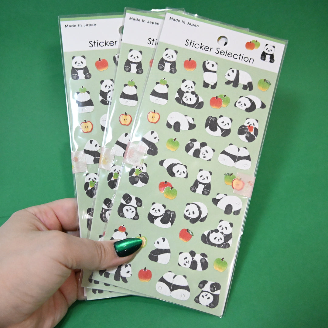 Sticker Selection Animal Panda and Cat Sticker Sheet Set (2pcs.)