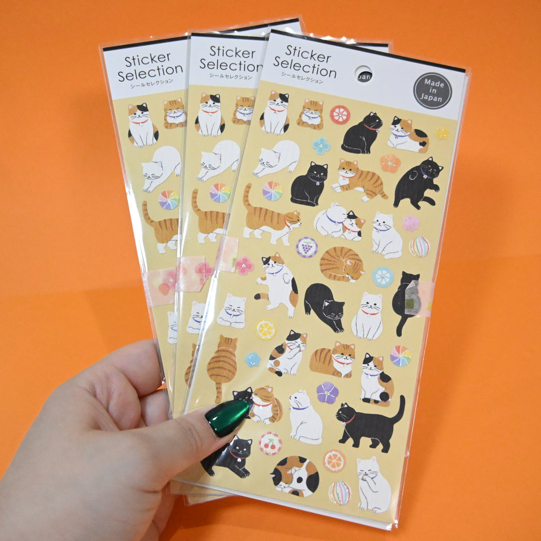 Sticker Selection Animal Panda and Cat Sticker Sheet Set (2pcs.)