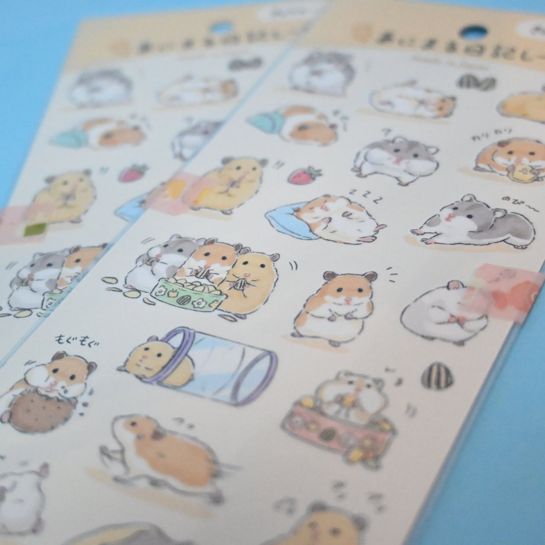 GAIA Bunny and Hamster Animal Diary Sticker Sheet Set (2pcs.)