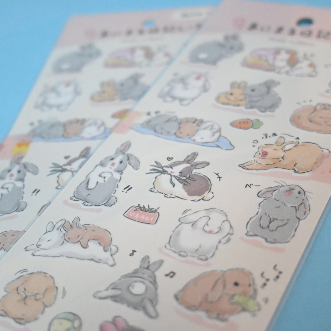 GAIA Bunny and Hamster Animal Diary Sticker Sheet Set (2pcs.)