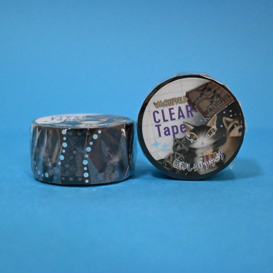 Wachifield Cats and Raccoons Brown Clear Masking Tape
