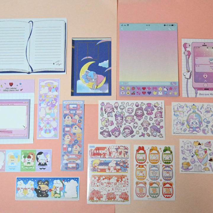 [Pre-loved] Cute Colorful Retro Stationery Set