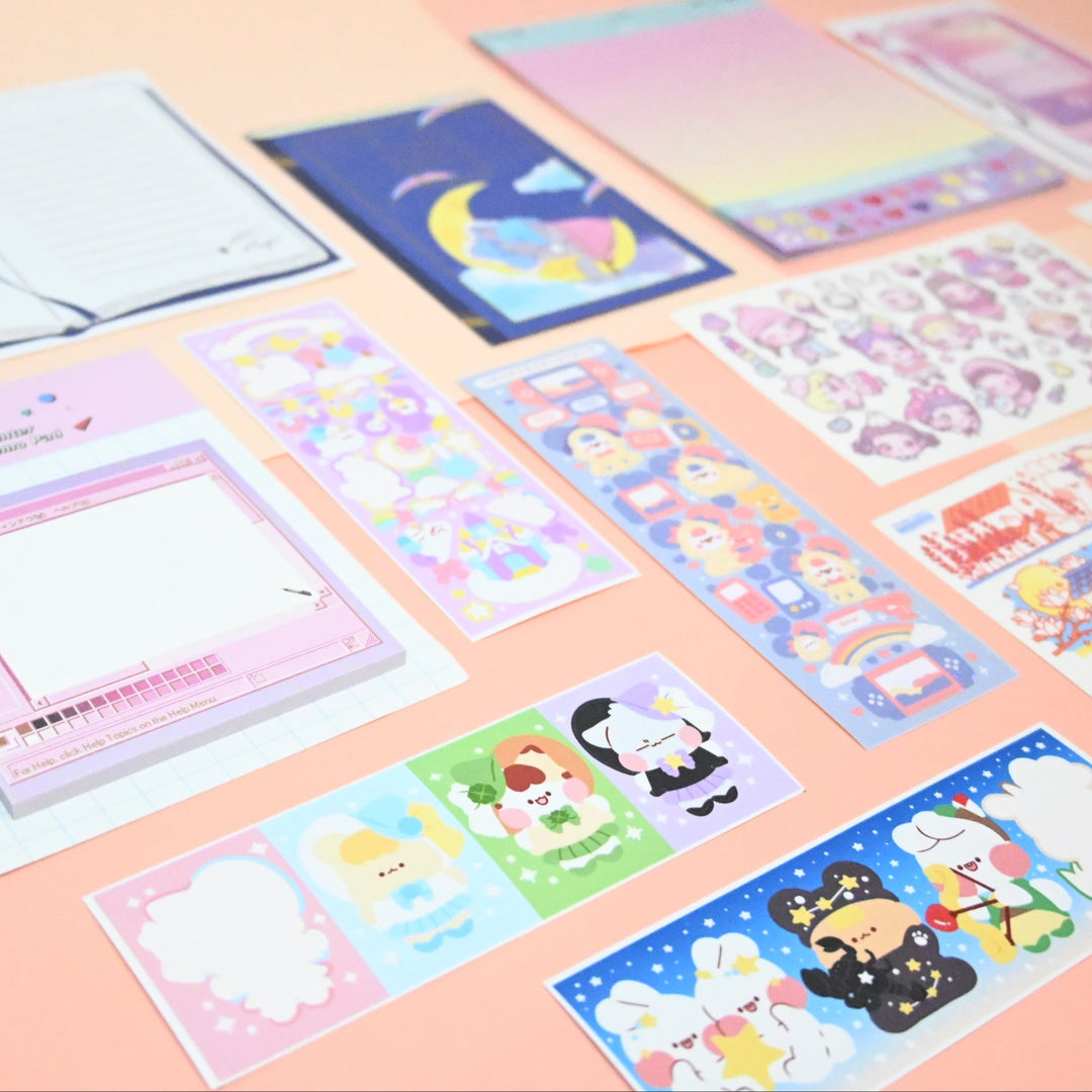 [Pre-loved] Cute Colorful Retro Stationery Set
