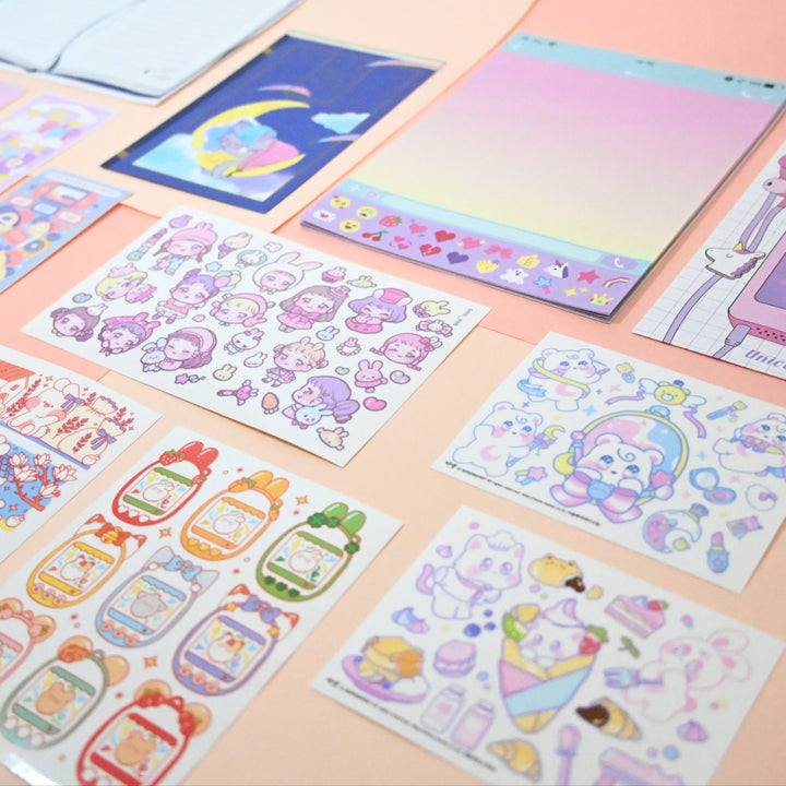 [Pre-loved] Cute Colorful Retro Stationery Set
