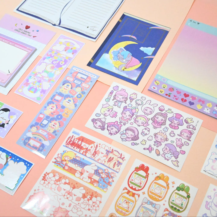 [Pre-loved] Cute Colorful Retro Stationery Set