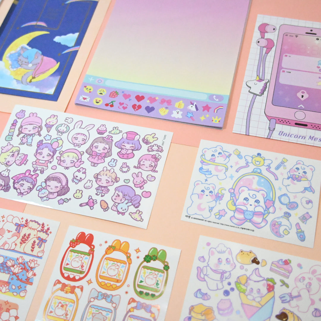 [Pre-loved] Cute Colorful Retro Stationery Set