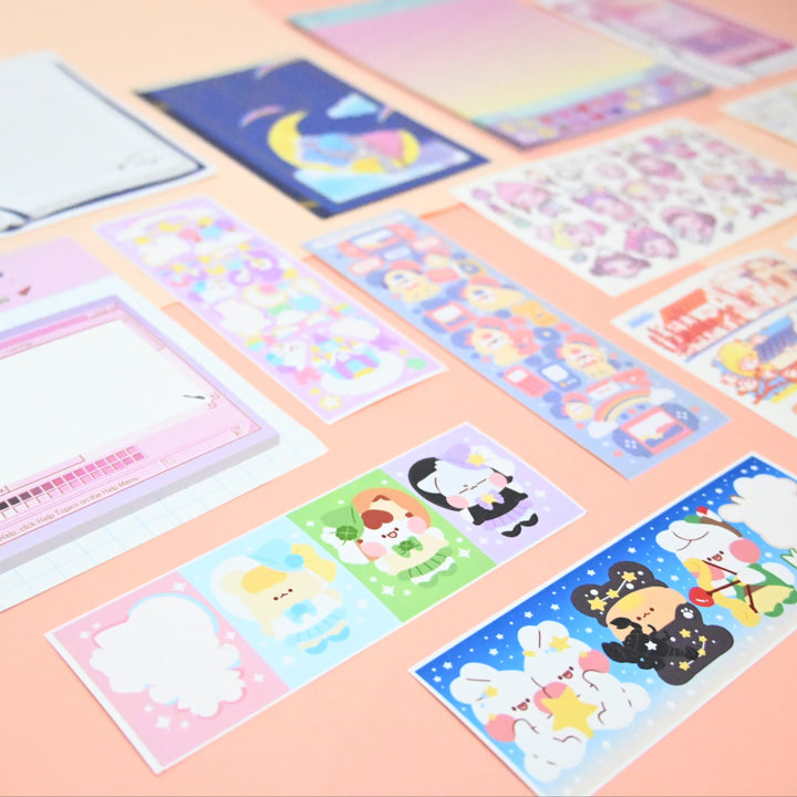 [Pre-loved] Cute Colorful Retro Stationery Set
