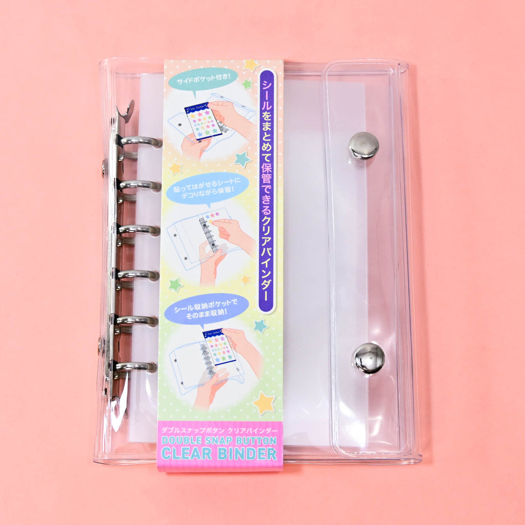 Double Snap Button Clear Binder for 3D Stickers
