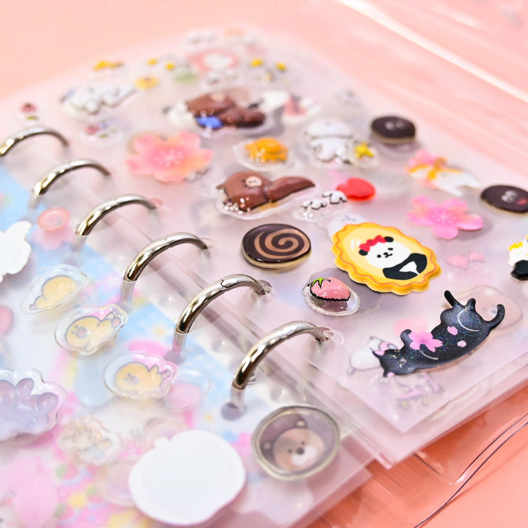 Double Snap Button Clear Binder for 3D Stickers