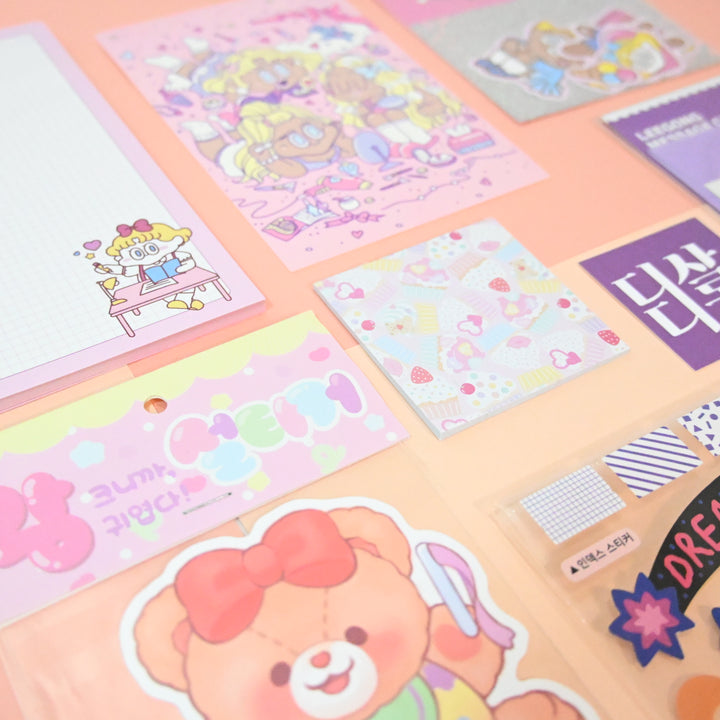 [Pre-loved] Cute Colorful Stationery Set