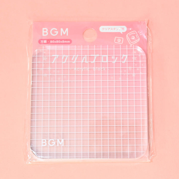 BGM Clear Grid Acrylic Block 8x8cm