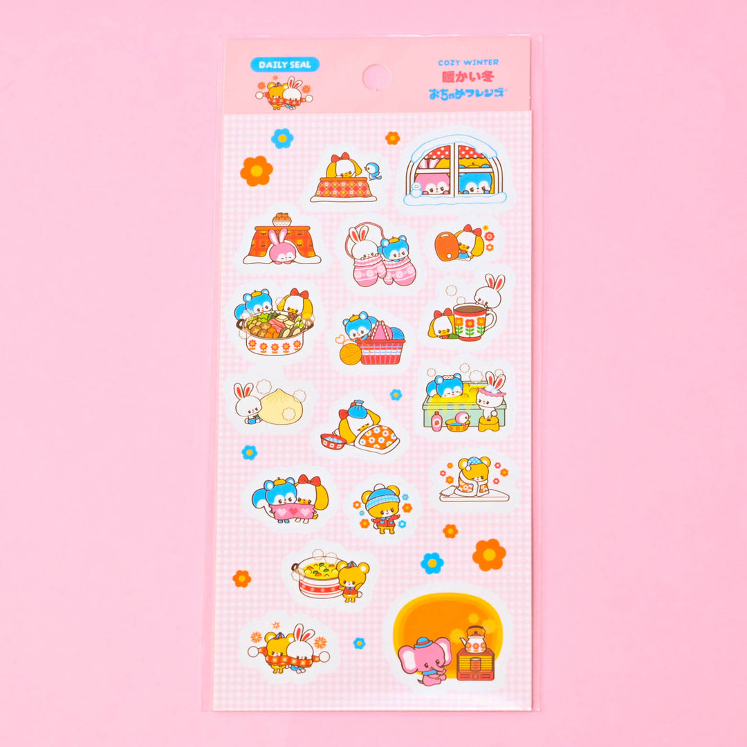 (DS008) Rainbowholic x Ochame Friends Cozy Winter Sticker Sheet