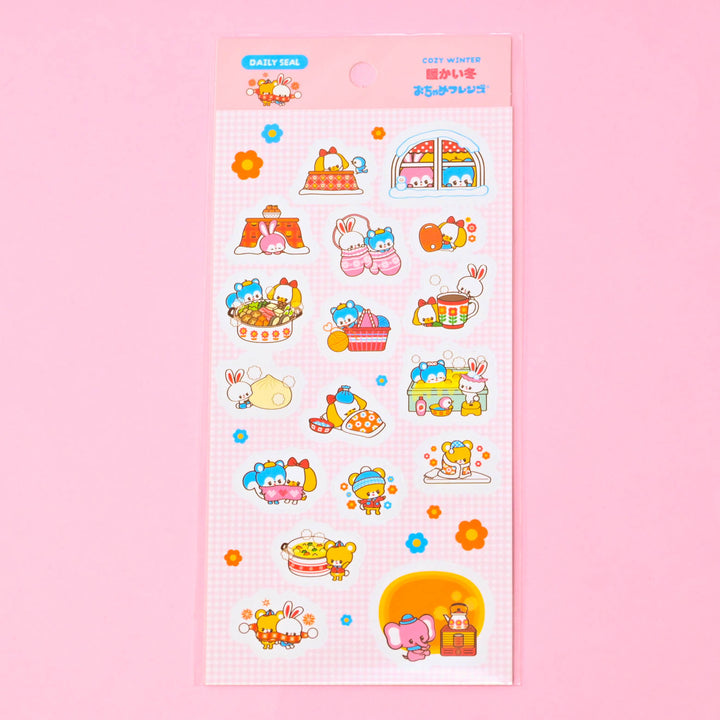 (DS008) Rainbowholic x Ochame Friends Cozy Winter Sticker Sheet