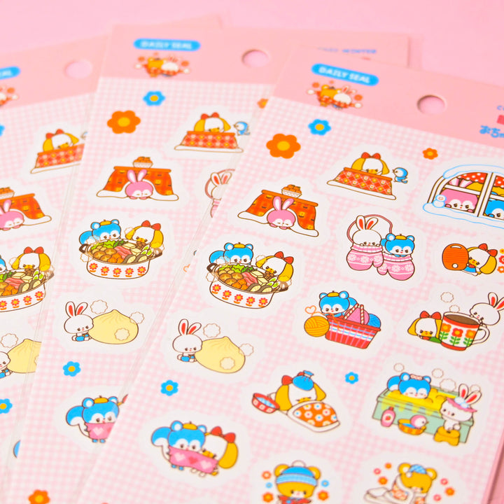 (DS008) Rainbowholic x Ochame Friends Cozy Winter Sticker Sheet