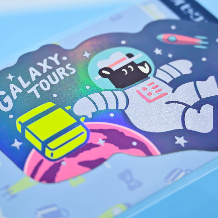Rokkaku Retro Galaxy Tour Holographic Big Sticker
