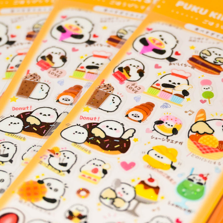 Puku Kira Snack Reward Shimaenaga Glittery Sticker Sheet