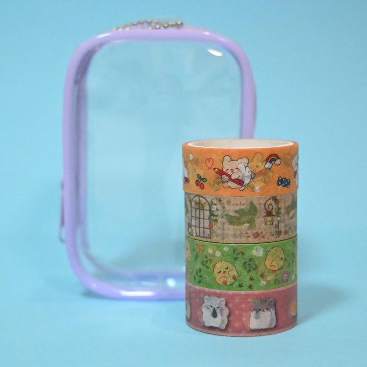 [Pre-loved] Washi Tape Pouch Set (4 pcs.)