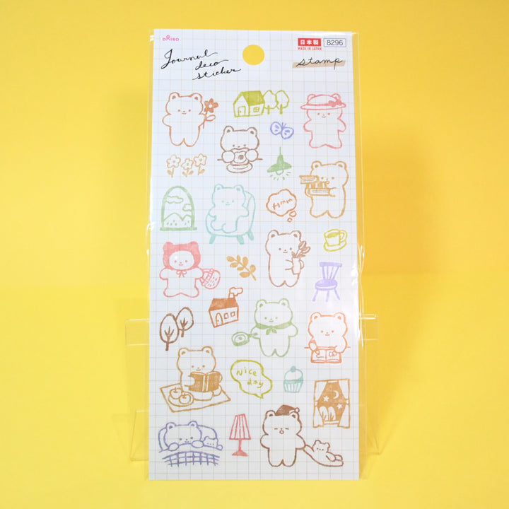 Doodle Animal and Girl Journaling Sticker Set (3 pcs.)
